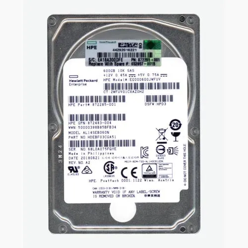 HP 872285-001 | 600GB 10000RPM SAS 12Gb/s Hot Pluggable 2.5-Inch Hard Drive for SAN Storage Array Refurbished - Hewlett-Packard (ou HP en abrégé) refurbished available on Gotodirect