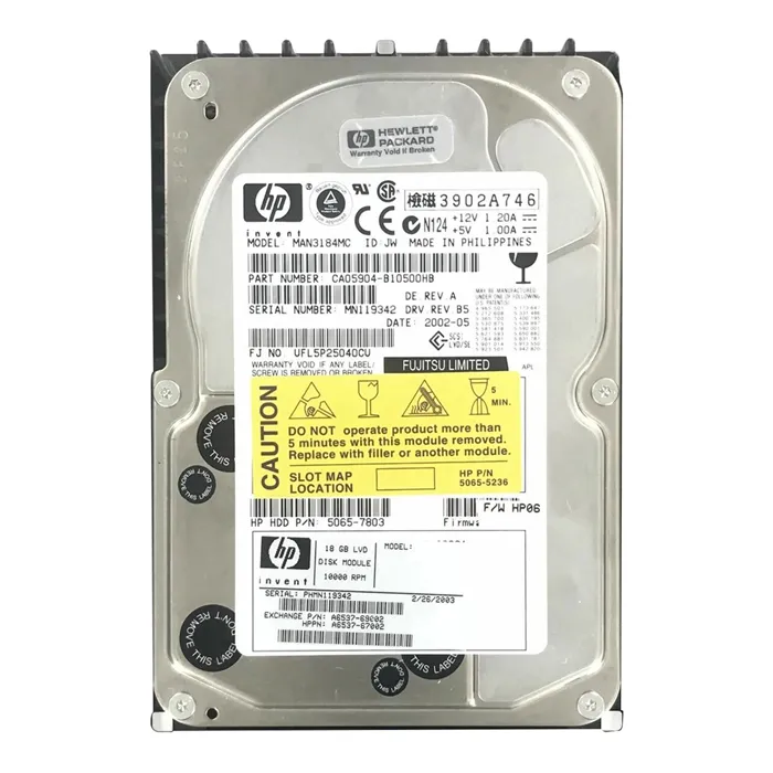 HP 5065-7803 | 18.2GB 10000RPM Ultra160 SCSI Hot Swappable LVD 80-Pin 3.5-Inch Hard Drive Refurbished - Hewlett-Packard (ou HP en abrégé) refurbished available on Gotodirect