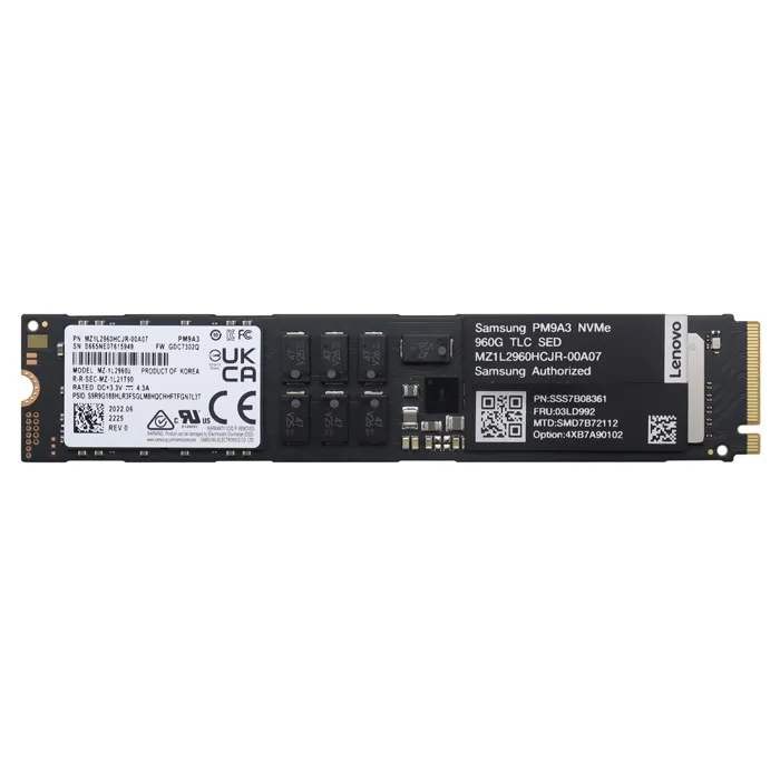 Samsung MZ1L2960HCJR-00A07 | PM9A3 Series 960GB Triple-Level Cell PCI Express NVMe 4.0 x4 3D NAND (TCG OPAL) M.2 Solid State Drive Refurbished - Samsung refurbished available on Gotodirect