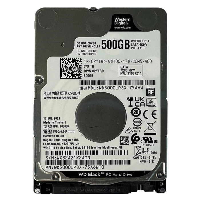 Western Digital WD5000LPSX | Black 500GB 2.5-inch 6GB/s SATA 7200RPM 64MB Cache Laptop Hard Drive Refurbished - Western Digital refurbished available on Gotodirect