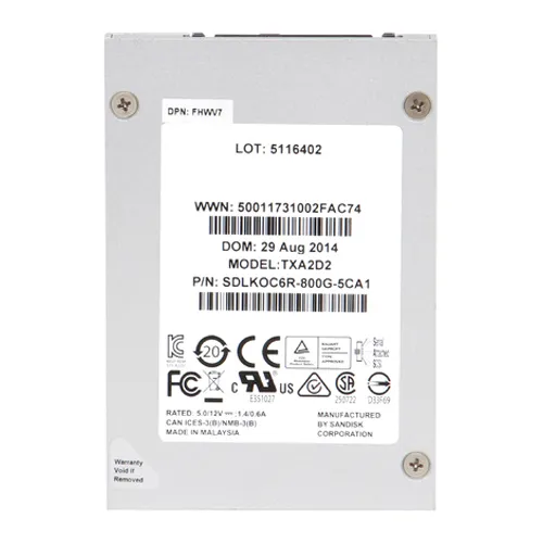 Dell 0FHWV7 | 800GB Multi-Level Cell SAS 12Gb/s Hot-Pluggable 2.5-Inch Solid State Drive for PowerEdge Servers Refurbished - Dell refurbished available on Gotodirect