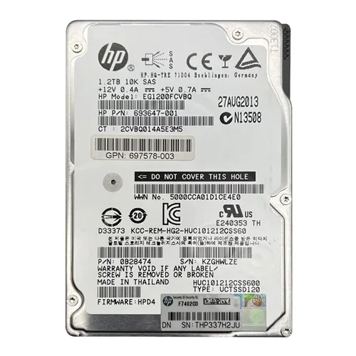 Buy HP 697578-003 | 1.2TB 10000RPM SAS 6Gb/s 64MB Cache Hot-Pluggable (512n) SFF 2.5-inch Enterprise Hard Drive for Gen8/9 ProLiant Server Refurbished - $393.33 HP 697578-003 | 1.2TB 10000RPM SAS 6Gb/s 64MB Cache Hot-Pluggable (512n) SFF 2.5-inch Enterprise Hard Drive for Gen8/9 ProLiant Server Refurbished - Hewlett-Packard (ou HP en abrégé) refurbished available on Gotodirect