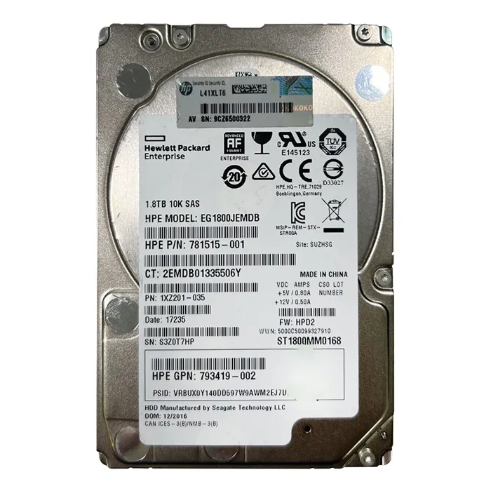 HP EG1800JEMDB | 1.8TB 10000RPM SAS 12Gb/s 2.5-inch Hard Drive Refurbished - Hewlett-Packard (ou HP en abrégé) refurbished available on Gotodirect