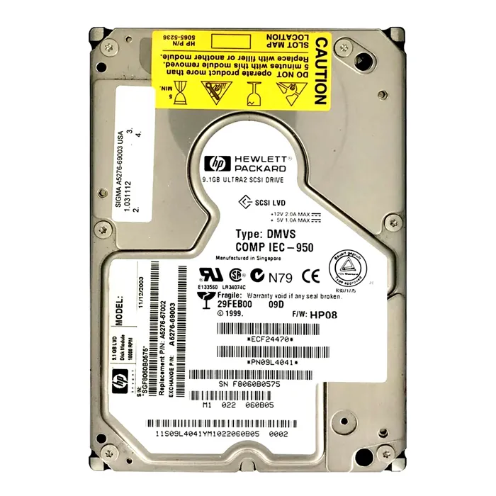 HP A5276-67002 | 9.1GB 10000RPM Ultra2 SCSI Hot Swappable (LVD) 80-Pin 3.5-Inch Hard Drive Refurbished - Hewlett-Packard (ou HP en abrégé) refurbished available on Gotodirect