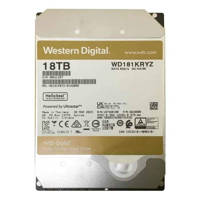 Buy Western Digital WD181KRYZ-01AGBB0 | Gold Helium 18TB 3.5-inch 6GB/s SATA 7200RPM 512MB Cache 512e Enterprise Class Hard Drive Refurbished - $847.84 Western Digital WD181KRYZ-01AGBB0 | Gold Helium 18TB 3.5-inch 6GB/s SATA 7200RPM 512MB Cache 512e Enterprise Class Hard Drive Refurbished - Western Digital refurbished available on Gotodirect