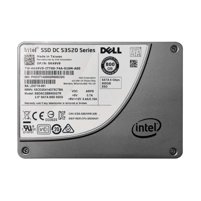 Intel SSDSC2BB800G7 | S3520 800GB Multi-Level Cell SATA 6Gb/s 2.5-Inch Solid State Drive Refurbished - Intel refurbished available on Gotodirect