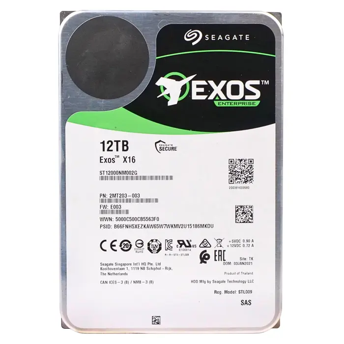 Seagate ST12000NM002G | Exos X16 12TB 7200RPM SAS 12Gb/s 512e/4kn 256MB Cache 3.5-Inch Hard Drive Refurbished - Seagate refurbished available on Gotodirect