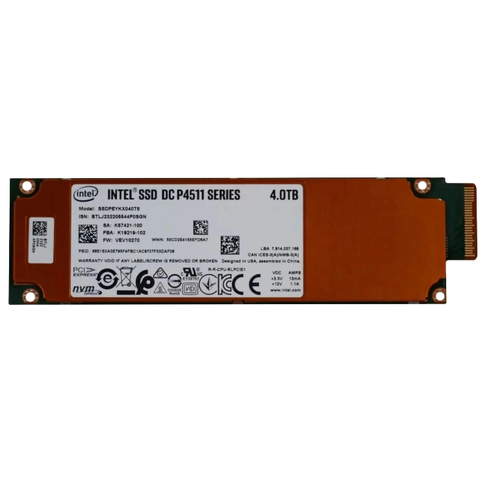 Intel SSDPEYKX040T8 | DC P4511 Triple-Leve Cell 4TB PCI Express 3.1 x4 E1.S Solid State Drive Refurbished - Intel refurbished available on Gotodirect