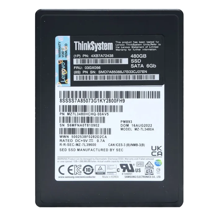 Lenovo 03GX056 | 480GB SATA 6Gb/s Read Intensive HS 2.5-inch Solid State Drive for ThinkSystem Refurbished - Lenovo refurbished available on Gotodirect