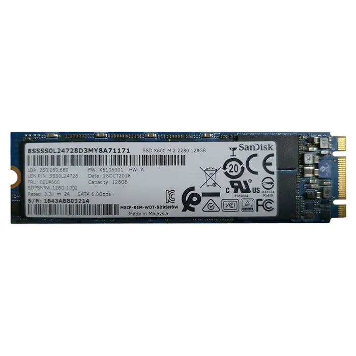Lenovo 00UP660 | 128GB MLC SATA 6Gb/s M.2 2280 Internal Solid State Drive Refurbished - Lenovo refurbished available on Gotodirect