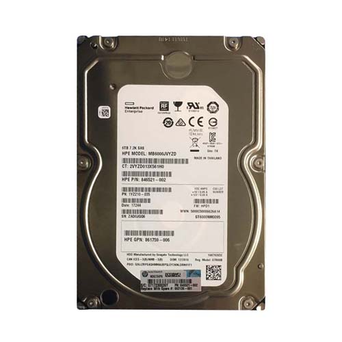 HP 862136-001 | 6TB 7200RPM SAS 12GB/s Hot-Pluggable 3.5-Inch LPc Hard Drive for ProLiant Gen10/Gen10+/Gen11 Servers Refurbished - Hewlett-Packard (ou HP en abrégé) refurbished available on Gotodirect