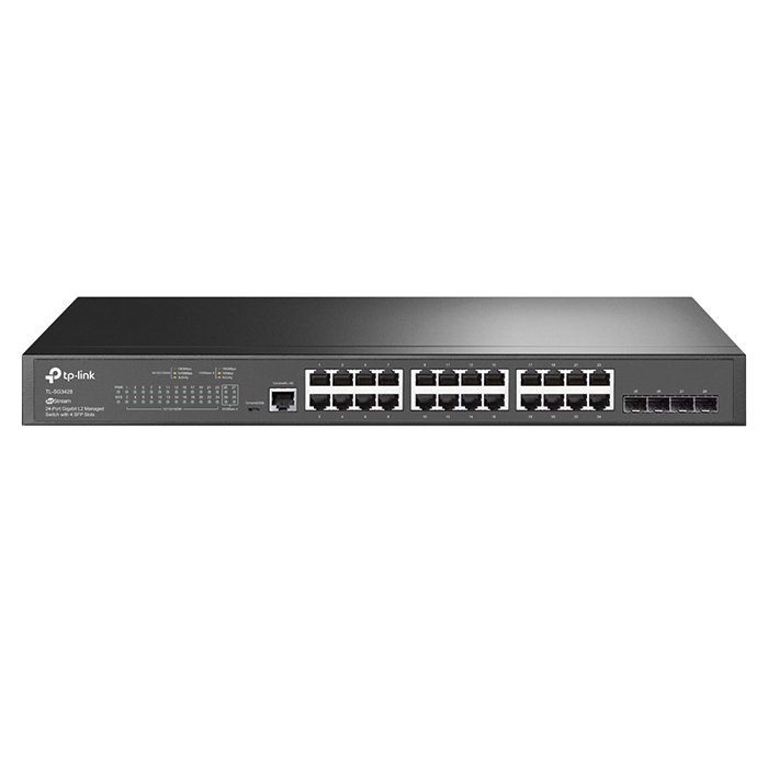 TP-LINK TL-SG3428 | JetStream 24-Port Gigabit L2 Managed Switch with 4 SFP Slots Refurbished - TP-Link refurbished available on Gotodirect