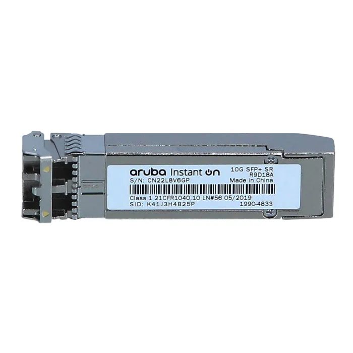 HP R9D18A | Aruba 10Gb/s 10GBase-SR Multi-Mode Fibre 300m LC Connector SFP+ Transceiver Module Refurbished - Hewlett-Packard (ou HP en abrégé) refurbished available on Gotodirect