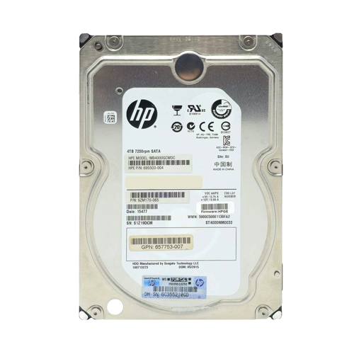 HP 657753-007 | 4TB 7200RPM SATA 6Gb/s Hot-Swappable 512n 3.5-inch Midline Hard Drive for ProLiant Servers Refurbished - Hewlett-Packard (ou HP en abrégé) refurbished available on Gotodirect