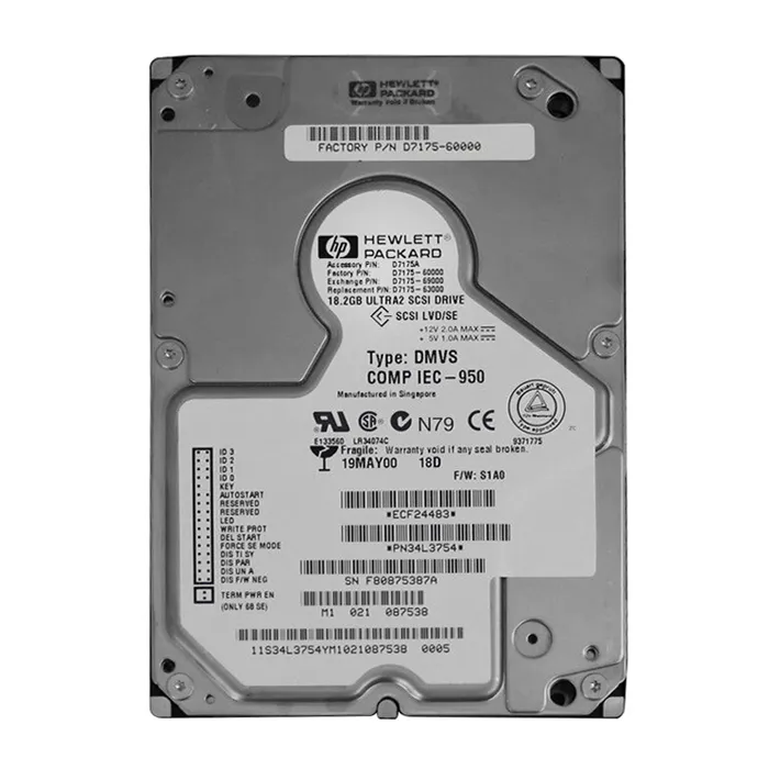 Buy HP D7175-60000 | 18.2GB 10000RPM Ultra2 SCSI Hot Swappable LVD 80-Pin 3.5-Inch Hard Drive Refurbished - $172.16 HP D7175-60000 | 18.2GB 10000RPM Ultra2 SCSI Hot Swappable LVD 80-Pin 3.5-Inch Hard Drive Refurbished - Hewlett-Packard (ou HP en abrégé) refurbished available on Gotodirect