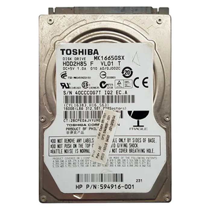 HP 594916-001 | 160GB 5400RPM SATA 3Gb/s 2.5-Inch Hard Drive Refurbished - Hewlett-Packard (ou HP en abrégé) refurbished available on Gotodirect