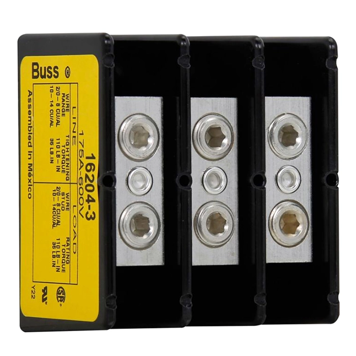 Eaton 16204-3 | Bussmann Series Power Splicer Block 600Vac 175 A Refurbished - Eaton refurbished available on Gotodirect