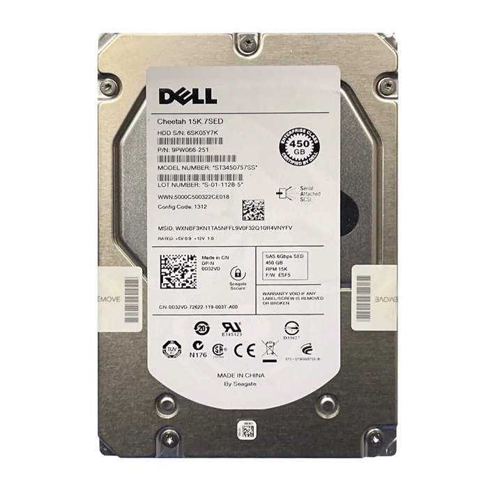 Dell D32VD | 450GB 15000RPM SAS 6Gb/s Hot-Pluggable (SED) 3.5-Inch Hard Drive for PowerEdge Server & PowerVault Server Refurbished - Dell refurbished available on Gotodirect