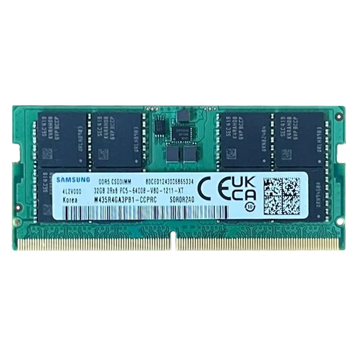 Samsung M435R4GA3PB1-CCPRC | 32GB DDR5-6400MHz PC5-51200 Non-ECC Unbuffered CL52 262-Pin CSODIMM 1.1V 2Rx8 Memory Module Refurbished - Samsung refurbished available on Gotodirect