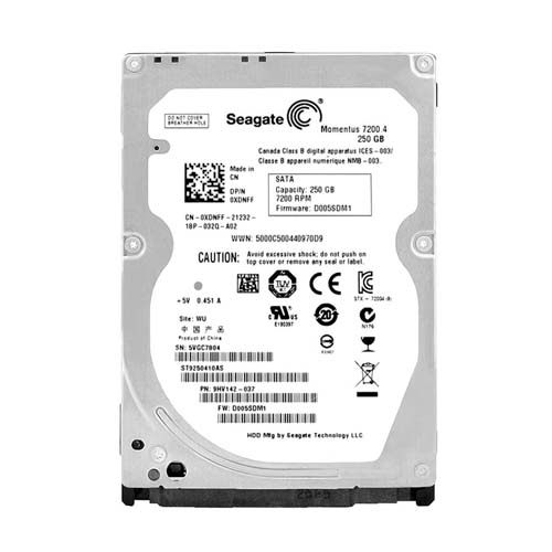 Dell 0XDNFF | 250GB 7200RPM SATA 3Gb/s 16MB Cache 2.5-Inch Hard Drive Refurbished - Dell refurbished available on Gotodirect