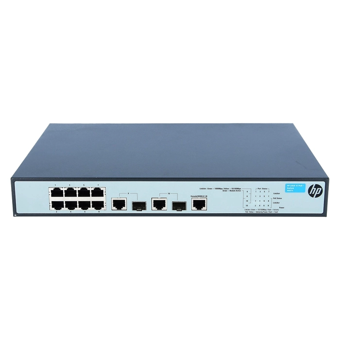HP JG537A#ABA | OfficeConnect 1910 Series 1910-8-PoE+ 8 x RJ-45 PoE+ 10/100Base-TX and 2 Combo x SFP (mini-GBIC) Ports Layer 3 Managed Fast Ethernet Network Switch Refurbished - Hewlett-Packard (ou HP en abrégé) refurbished available on Gotodirect
