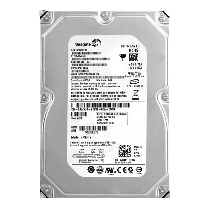 Seagate ST3750640NS | BarraCuda ES Series 750GB 7200RPM SATA 3Gb/s 16MB Cache 3.5-Inch Hard Drive Refurbished - Seagate refurbished available on Gotodirect