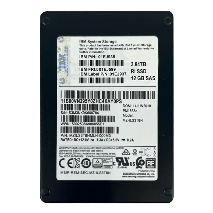 Buy IBM 01EJ599 | 3.84TB Multi-Level Cell SAS 12Gb/s Read intensive 2.5-Inch Solid State Drive for Storwize V5000 Refurbished - $724.27 IBM 01EJ599 | 3.84TB Multi-Level Cell SAS 12Gb/s Read intensive 2.5-Inch Solid State Drive for Storwize V5000 Refurbished - refurbished available on Gotodirect