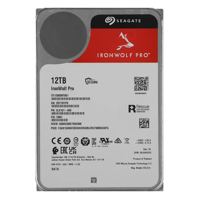 Seagate ST12000NT001 | IronWolf Pro Helium 12TB 3.5-inch 6GB/s SATA 7200RPM 256MB Cache 512e NAS Server Hard Drive Refurbished - Seagate refurbished available on Gotodirect