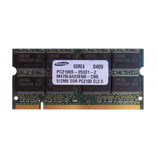 Samsung M470L6423EN0-CB0 | 512MB DDR-266MHz PC-2100 Non-ECC Unbuffered SODIMM CL2.5 2Rx8 2.5V 200-Pin Memory Module Refurbished - Samsung refurbished available on Gotodirect