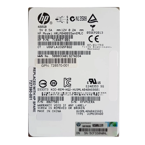 HP 728570-001 | 400GB Multi-Level Cell SAS 6Gb/s 2.5-Inch Solid State Drive for StorServ Refurbished - Hewlett-Packard (ou HP en abrégé) refurbished available on Gotodirect