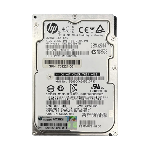 HP 759221-001 | 300GB 15000RPM SAS 12Gb/s Dual Port 2.5-inch Hard Drive with Smart Carrier Refurbished - Hewlett-Packard (ou HP en abrégé) refurbished available on Gotodirect