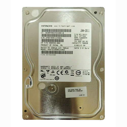 HP 616281-001 | 500GB 7200RPM SATA 6Gb/s 16MB Cache 3.5-inch Hard Drive Refurbished - Hewlett-Packard (ou HP en abrégé) refurbished available on Gotodirect
