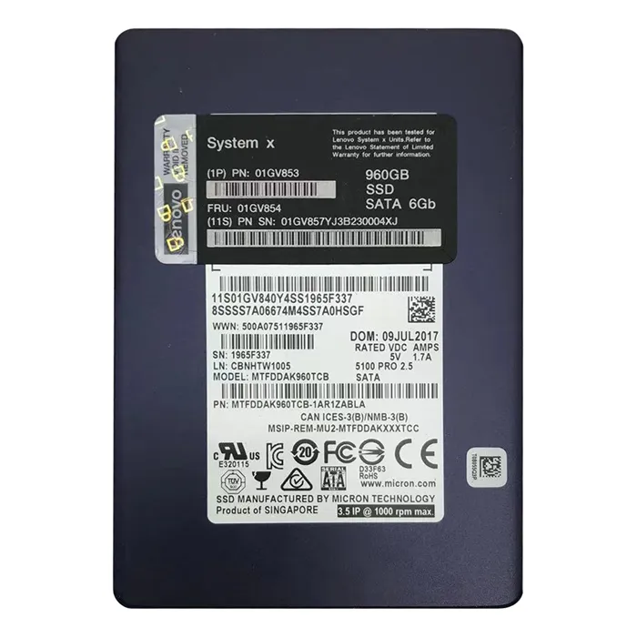 Lenovo 01GV854 | 960GB Triple-Level Cell SATA 6Gb/s 2.5-Inch Solid State Drive Refurbished - Lenovo refurbished available on Gotodirect