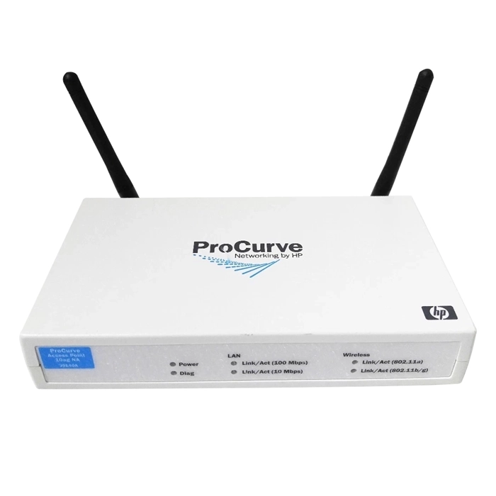 HP J9140A | ProCurve 10AG IEEE 802.11a/b/g 5GHz 54Mbit/s 1 x Port 10/100Base-TX External antennas Wireless Access Point Refurbished - Hewlett-Packard (ou HP en abrégé) refurbished available on Gotodirect