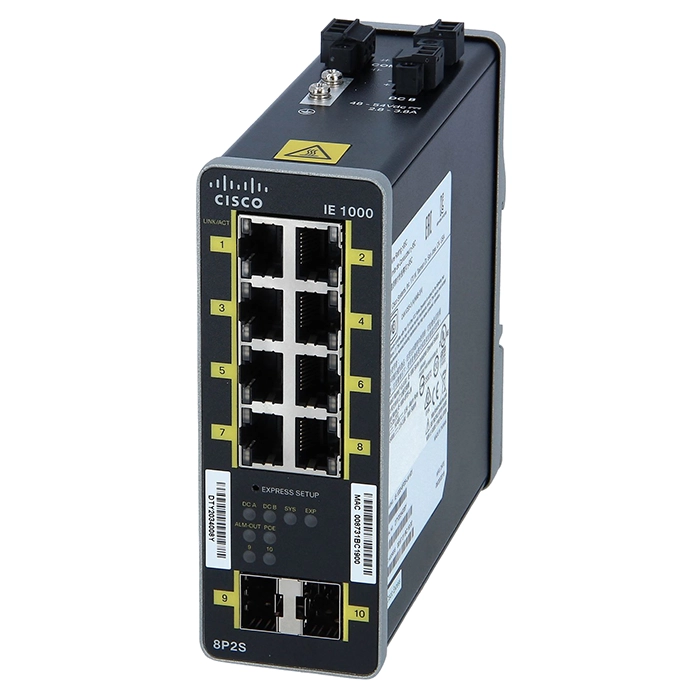 Cisco IE-1000-8P2S-LM | Industrial Ethernet 1000 Series 8 x Ports 100Base-TX + 2 x SFP Ports Layer 2 Managed Rail-mountable Fast Ethernet network Switch Refurbished - Cisco Systems Inc. refurbished available on Gotodirect