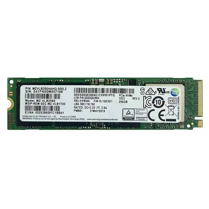 Samsung MZ-VLB2560 | PM981 256GB Triple-Level-Cell PCI Express NVMe 3.0 x4 M.2 Solid State Drive Refurbished - Samsung refurbished available on Gotodirect