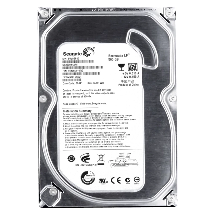 Seagate ST3500412AS | BarraCuda LP 500GB 3.5-inch 3GB/s SATA 5900RPM 16MB Cache Desktop Hard Drive Refurbished - Seagate refurbished available on Gotodirect