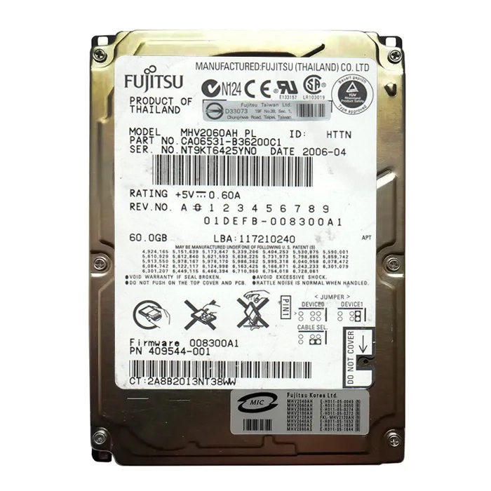 Fujitsu MHV2060AHPL | 60GB 5400RPM IDE Ultra ATA/100 (ATA-6) 8MB Cache 2.5-Inch Hard Drive Refurbished - Fujitsu refurbished available on Gotodirect