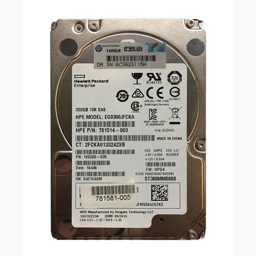 HP EG0300JFCKA | 300GB 10000RPM SAS 12Gb/s SFF Hot-Pluggable 2.5-inch Hard Drive for Gen8 to Gen10 ProLiant Server Refurbished - Hewlett-Packard (ou HP en abrégé) refurbished available on Gotodirect