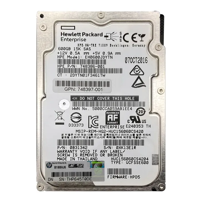 Buy HP 748386-001 | 600GB 15000RPM SAS 12Gb/s Hot-Pluggable SFF 2.5-inch Hard Drive for Gen8/9 ProLiant Server/Storage Array Refurbished - $259.88 HP 748386-001 | 600GB 15000RPM SAS 12Gb/s Hot-Pluggable SFF 2.5-inch Hard Drive for Gen8/9 ProLiant Server/Storage Array Refurbished - Hewlett-Packard (ou HP en abrégé) refurbished available on Gotodirect
