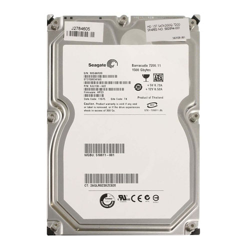 HP 510611-001 | 1.5TB 7200RPM SATA 3Gb/s 32MB Cache 3.5-Inch Hard Drive Refurbished - Hewlett-Packard (ou HP en abrégé) refurbished available on Gotodirect