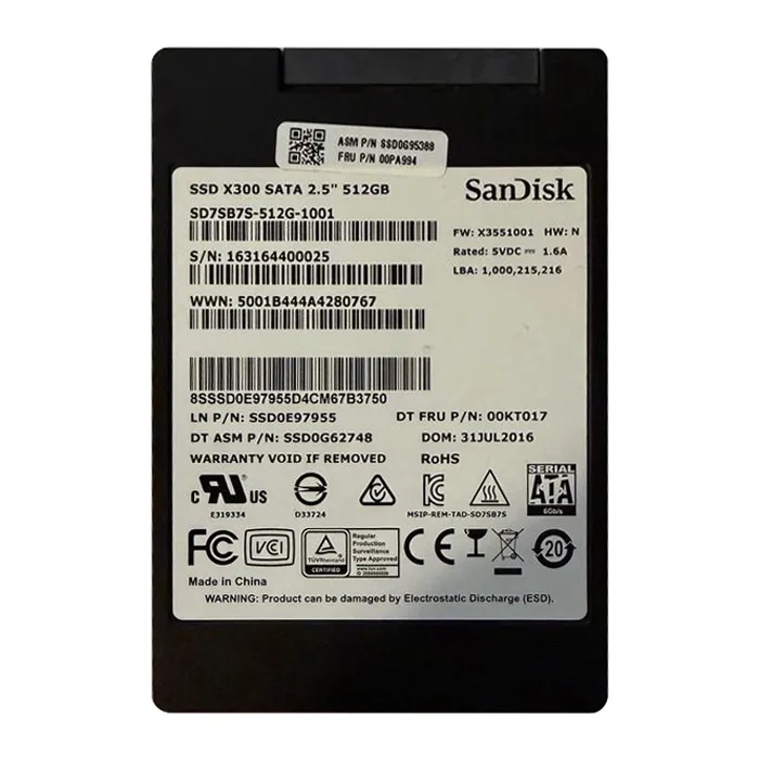 Lenovo 00PA994 | 512GB Triple-Level Cell SATA 6Gb/s 2.5-Inch Solid State Drive Refurbished - Lenovo refurbished available on Gotodirect