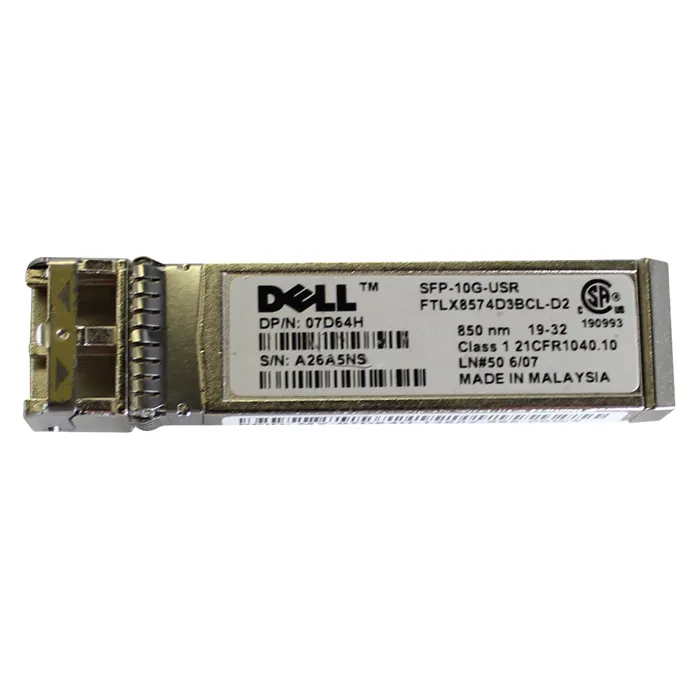 Dell 07D64H | 10Gb/s 10GBase-SR Multi-Mode Fibre 850nm 300m Duplex LC Connector SFP+ Transceiver Module Refurbished - Dell refurbished available on Gotodirect