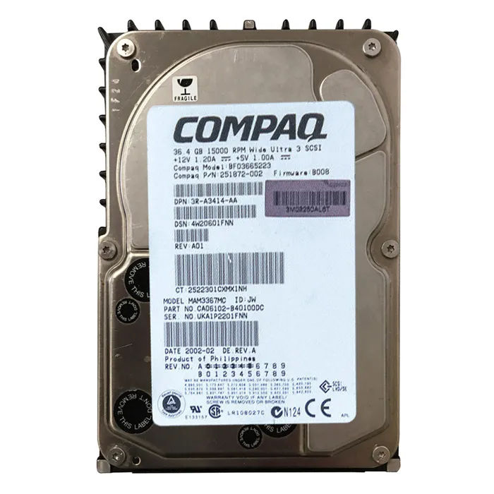 Buy HP 3R-A3414-AA | 36.4GB 15000RPM Wide Ultra3 SCSI 8MB Cache Hot-Pluggable LVD 80-Pin 3.5-inch Hard Drive Refurbished - $140.00 HP 3R-A3414-AA | 36.4GB 15000RPM Wide Ultra3 SCSI 8MB Cache Hot-Pluggable LVD 80-Pin 3.5-inch Hard Drive Refurbished - Hewlett-Packard (ou HP en abrégé) refurbished available on Gotodirect