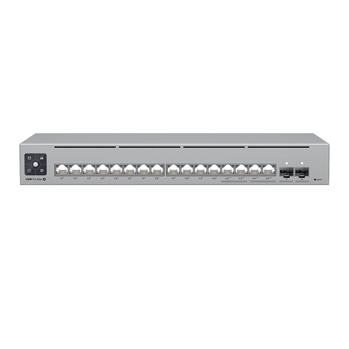 Ubiquiti USW-PRO-MAX-16-POE | 16-Ports Layer 3 Etherlighting Switch with 2.5GbE PoE++ Output and Versatile Mounting Options Refurbished - Ubiquiti refurbished available on Gotodirect
