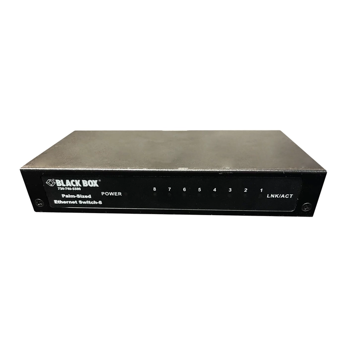 Black Box LB8408A-R3-US | Palm-Sized Ethernet Switch 8-Ports (8) RJ-45 110-VAC Wallmount Refurbished -  refurbished available on Gotodirect