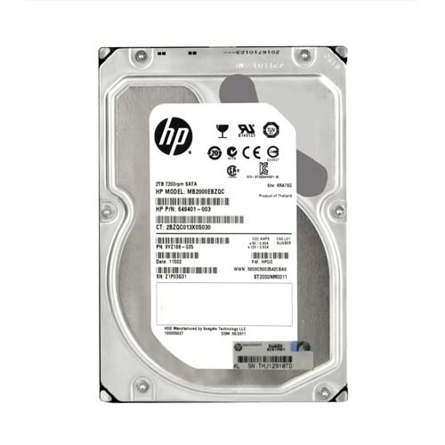 HP MB2000EBZQC | 2TB 7200RPM SATA 3Gb/s Hot-Pluggable 3.5-Inch Midline Hard Drive for ProLiant Servers Refurbished - Hewlett-Packard (ou HP en abrégé) refurbished available on Gotodirect