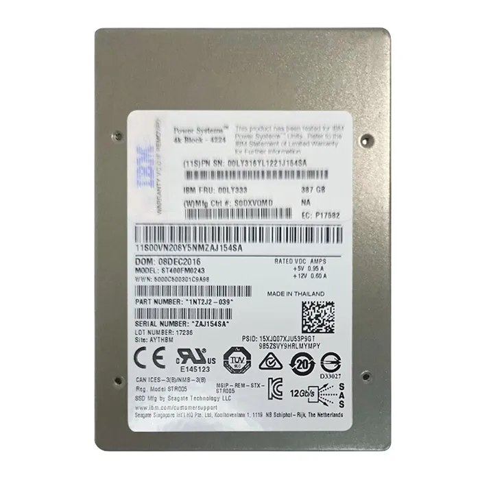 Buy IBM 00LY333 | 387GB Multi-Level Cell SAS 12Gb/s 2.5-Inch Solid State Drive for pSeries Servers Refurbished - $820.81 IBM 00LY333 | 387GB Multi-Level Cell SAS 12Gb/s 2.5-Inch Solid State Drive for pSeries Servers Refurbished - refurbished available on Gotodirect