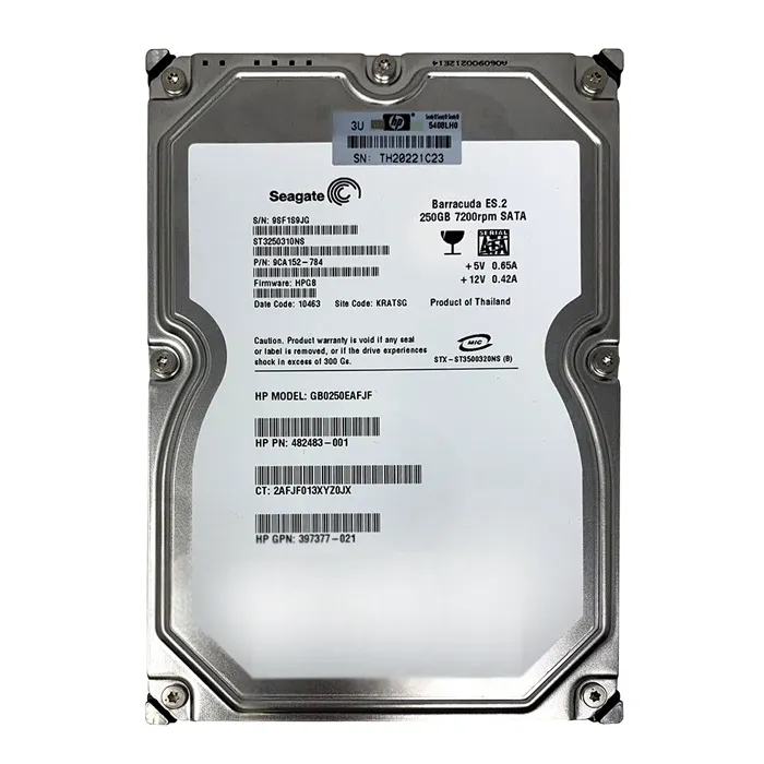 HP GB0250EAFJF | 250GB 7200RPM SATA 3Gb/s NCQ Hot-Pluggable 3.5-inch Hard Drive for Gen1 to Gen7 ProLiant Server Refurbished - Hewlett-Packard (ou HP en abrégé) refurbished available on Gotodirect