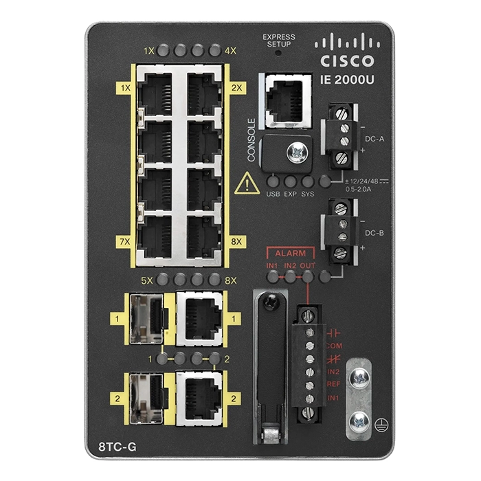Cisco IE-2000U-8TC-G-RF | Industrial Ethernet IE 2000U Series IE-2000U-8TC 8 x FE Ports 10/100BAse-TX + 2 X GE Combo Ports Layer 2 Managed Din Rail-Mountable Fast Ethernet Network Switch Refurbished - Cisco Systems Inc. refurbished available on Gotodirect
